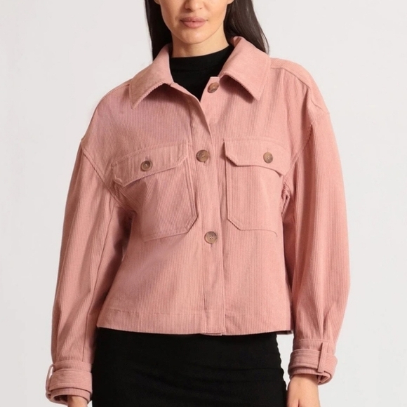 NWT AVEC LES FILLES Relaxed Corduroy Shacket Size XL, Retail $99.00, Pink - Picture 1 of 13